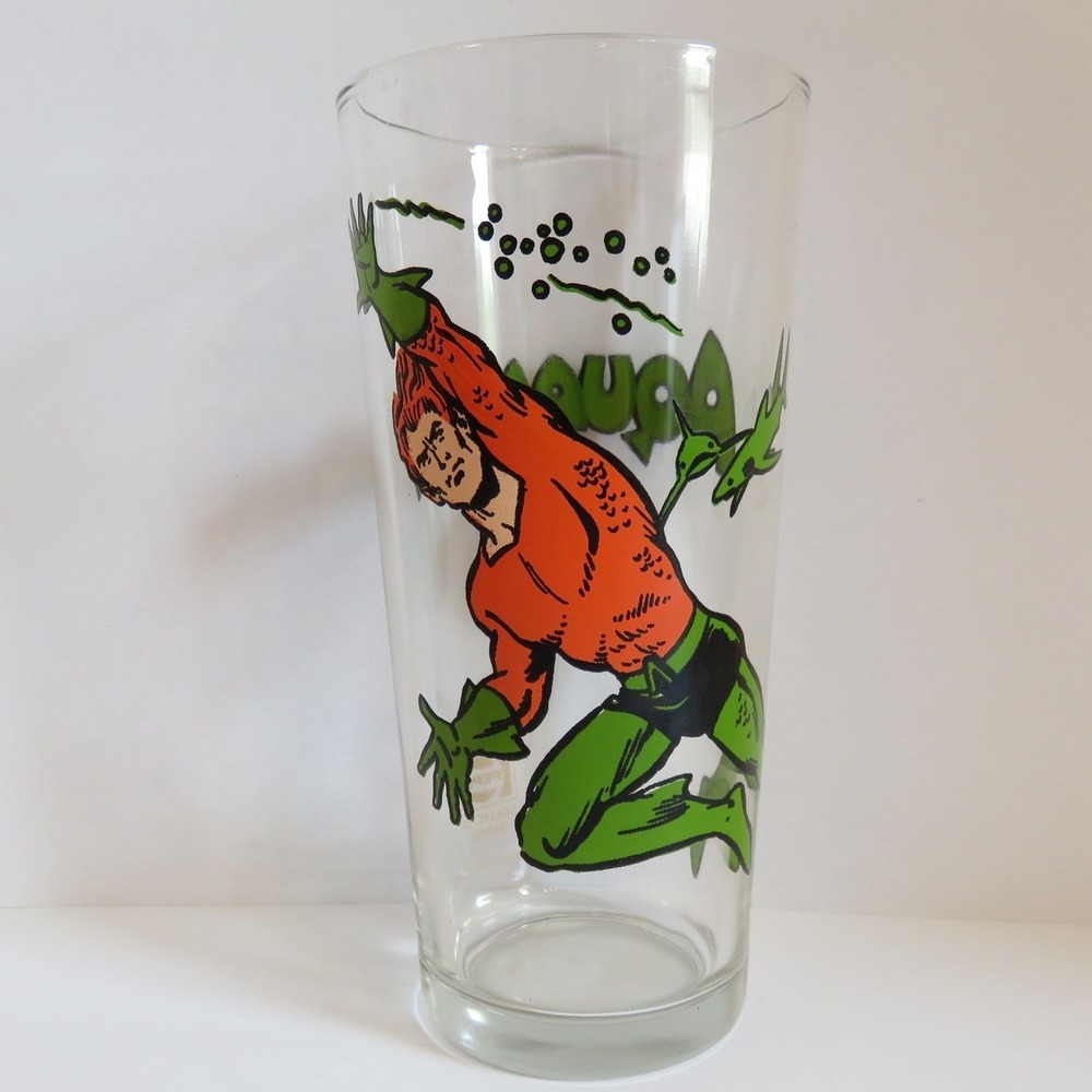 Vintage 1978 Pepsi Collector Series Aquaman DC Comics Glass Drinking Tumbler